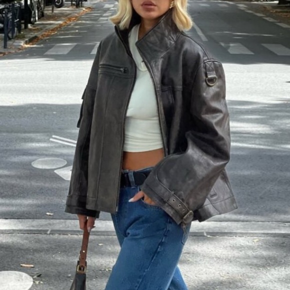 We the Free People Skyline Leather Jacket Size M - Picture 11 of 13